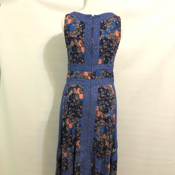 eShakti dress EUC  m/s blue, peasant boho style - Picture 13 of 15